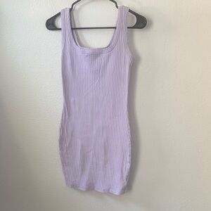 Elegant Lavender Ribbed Camisole Dress